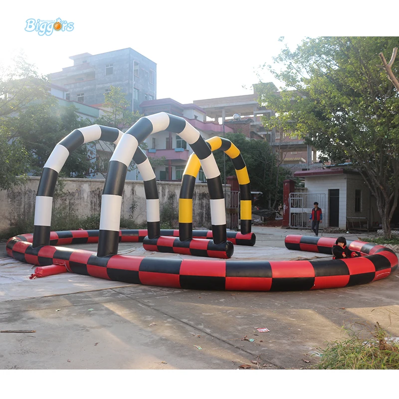 

Outdoor Inflatable Go Karting Race Track With Blowers