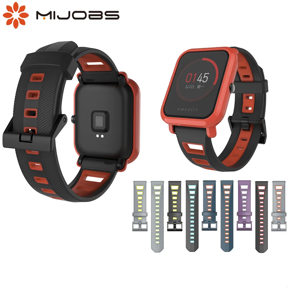 

Soprt Bracelet for Xiaomi Huami Amazfit Bip Wristbands Silicone Amazfit bip Strap Correa Stratos 2 Smartband 20mm 22mm