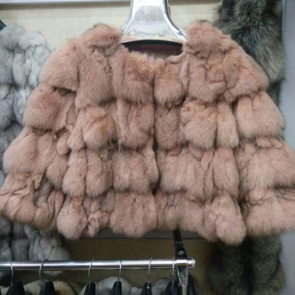 Женское короткое теплое пальто из натурального Лисьего меха, женская зимняя верхняя одежда из натурального меха, натуральные куртки, пальто, размер M/L/XL для женщин s