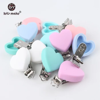 

Let's make Baby Teether Pacifier Silicone Heart Clip Ecofriendly 20pc Crafts Dummy Clips Adapters Attachments Silicone Teether