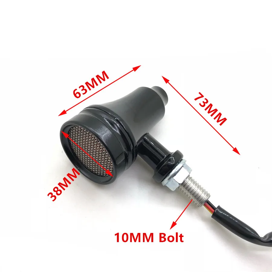 2X Универсальный сетчатый объектив мотоцикл указатель поворота светильник 12 Светодиодный винтажный мотоцикл мигалки Индикатор для Кафе Racer Harley Davidson