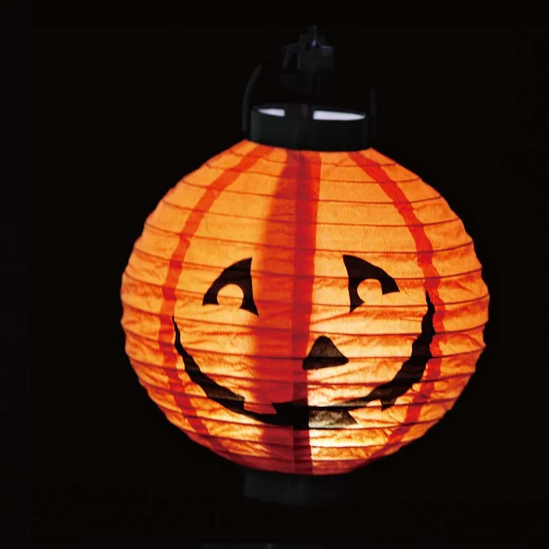 Хэллоуин фонарь круглый светодиодный бумажный тыква летучая мышь паук подвесной фонарь для Хэллоуина вечерние реквизит принадлежности для вечеринки на открытом воздухе 21*22 см