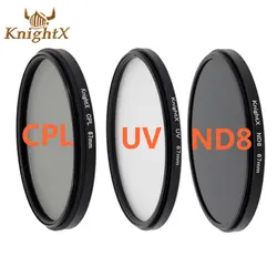 Knightx CPL UV фильтра 58 мм ND для Nikon Canon T5i T3i T4i 550D 600D 650D 1100D 60D Камера DSLR D5200 D5300 D3100 D3300 52 мм