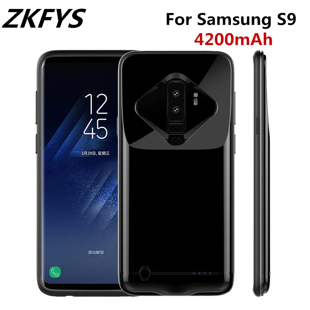 

ZKFYS 4200mAh Ultra Thin Metal Frame Battery Charger Case For Samsung Galaxy S9 Portable High Quality Power Bank Cover