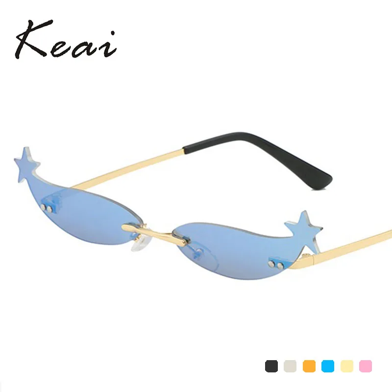 Fashion Cat eye Small Stars Mirror Sunglasses For Women Luxury Brand Designer Eyewear Shades Ladies Sun Glasses UV400