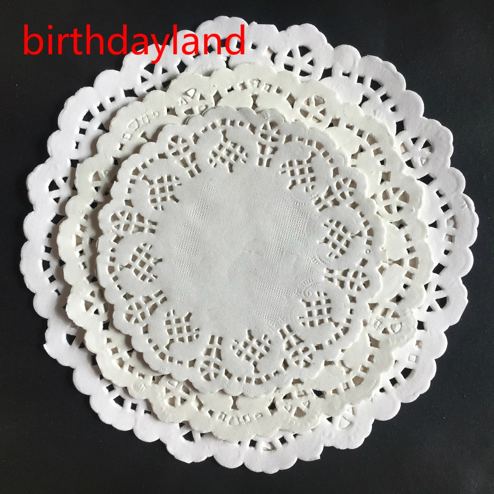 

PD010 3.5"&4.5"&5.5"Mixed Sizes Round Lace Flower Paper Doilies Placemat Crafts for DIY Scrapbooking/Wedding Decoration/Cake