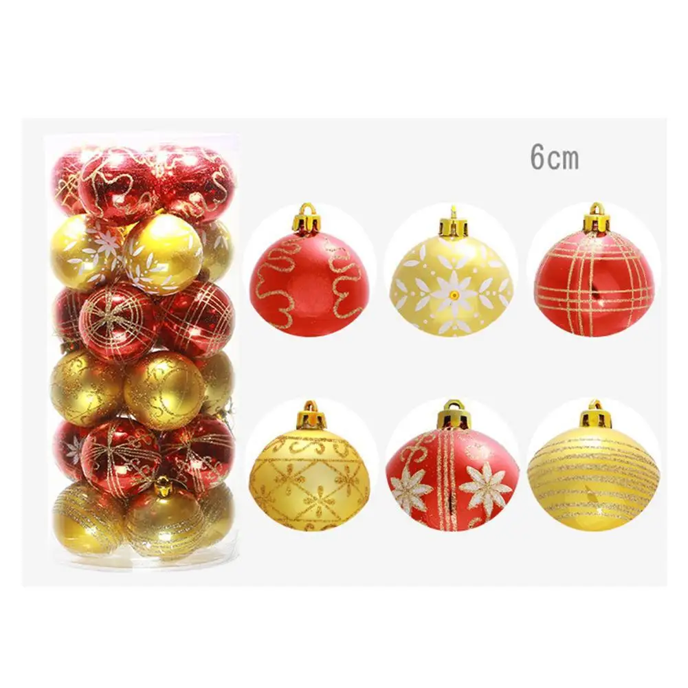 3 6cm 24 Christmas Balls Christmas Tree Decoration Balls 6 Color