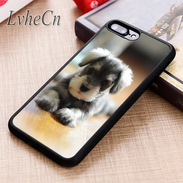 LvheCn чехол для телефона с изображением щенка шнауцера iPhone 5 6 6s 7 8 plus X XR XS max 11 12 Pro