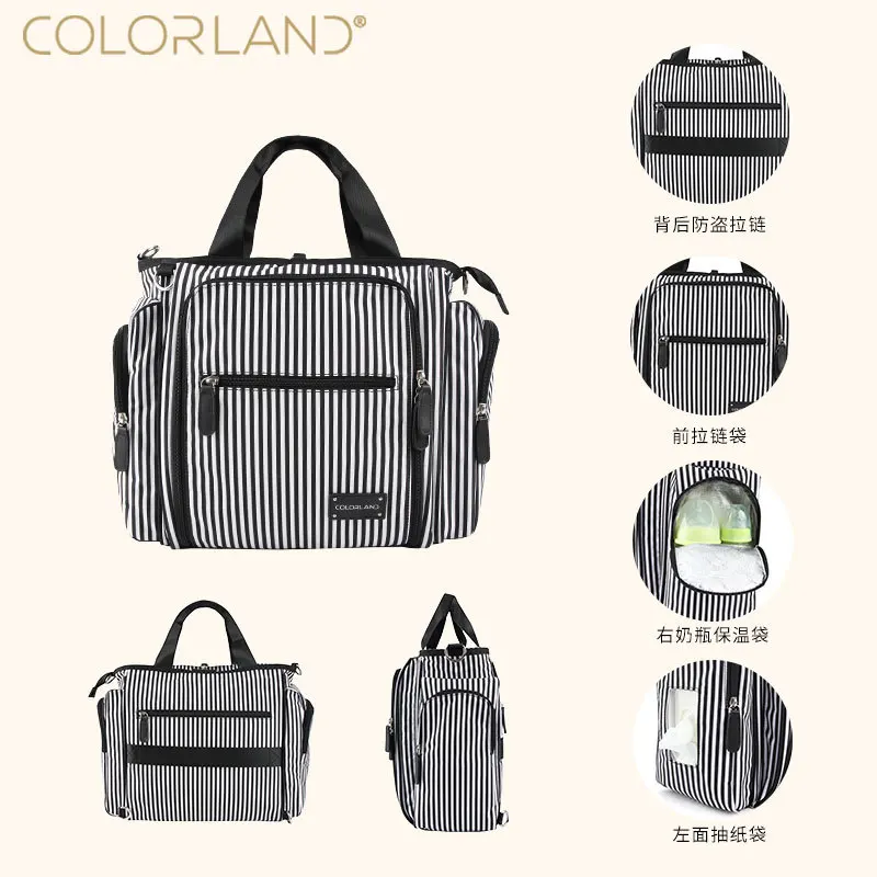 

COLORLAND Diaper Bag Large Capacity Single Shoulder Backpack Fashion Multifunctional Mummy Bag Maternity Bag To The Hospital