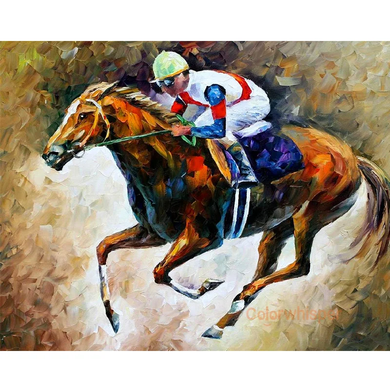 5D Diamond Painting"Horse Race Sports Competition Animal"3D Full Square