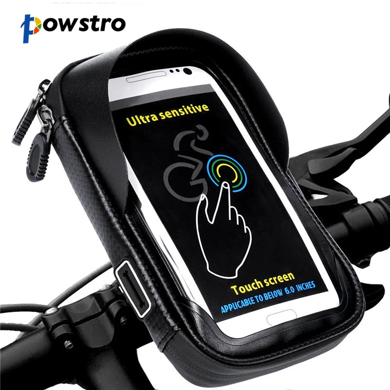 

Powstro Phone Holder Universal Bike Mobile Support Stand Waterproof For 6 Inch GPS Bicycle Moto Handlebar Bag Support Dropship