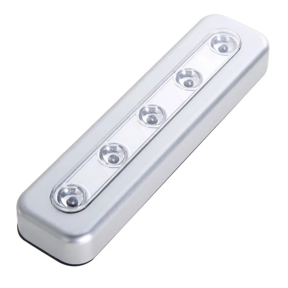  2PCS 5LED Cabinet LED Night Light Closet Wardrobe Push Tap Touch Night Light Lamp Stick On Battery  - 32801297931