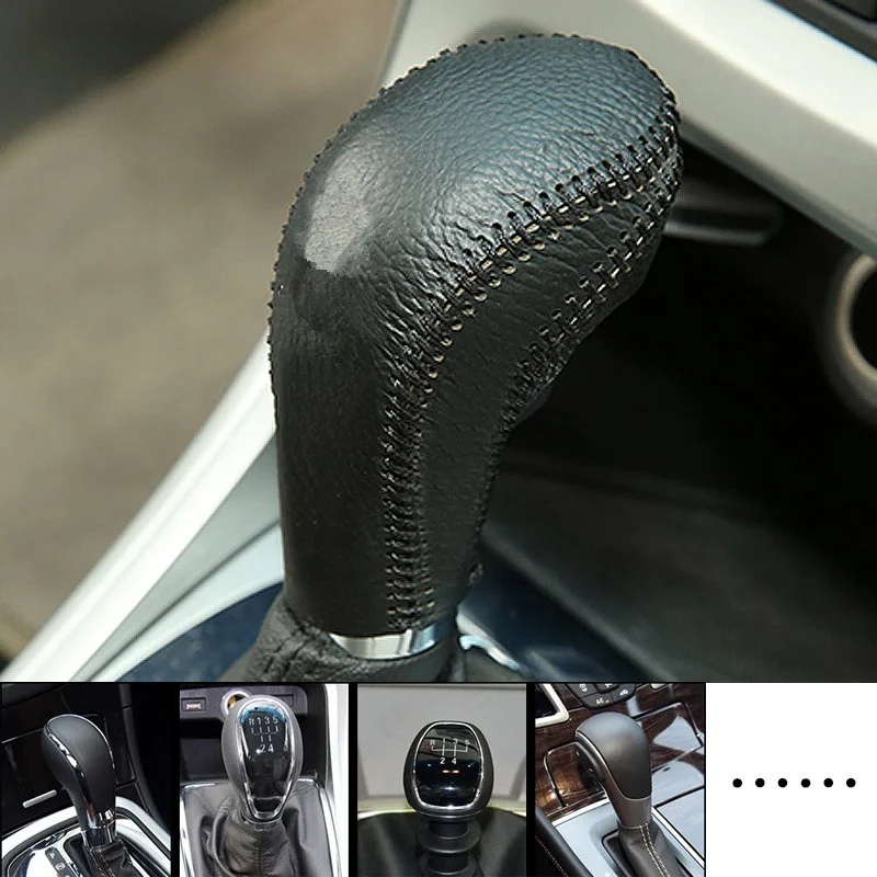 Car Genuine Leather Gear Shift Collars Gear Shift Knob Cover for Buick