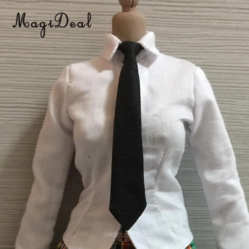 New Arrival 1/6 Scale Black Tie Student Girls Uniform Necktie for 12 Inch Action Figures Doll   Daily Wear Acc Kids Toy