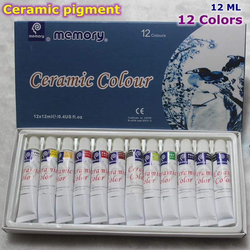 12 Colors 12ML Color Set Acrylic Paint Ceramics Paint Glass Paint Color