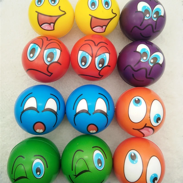 Éponge en mousse PU souple pour enfants, boule à presser anti-souligné,  jouets pour garçons, éponge d'expression Grimace Smiley Face, 12 pièces,  6.3cm - AliExpress