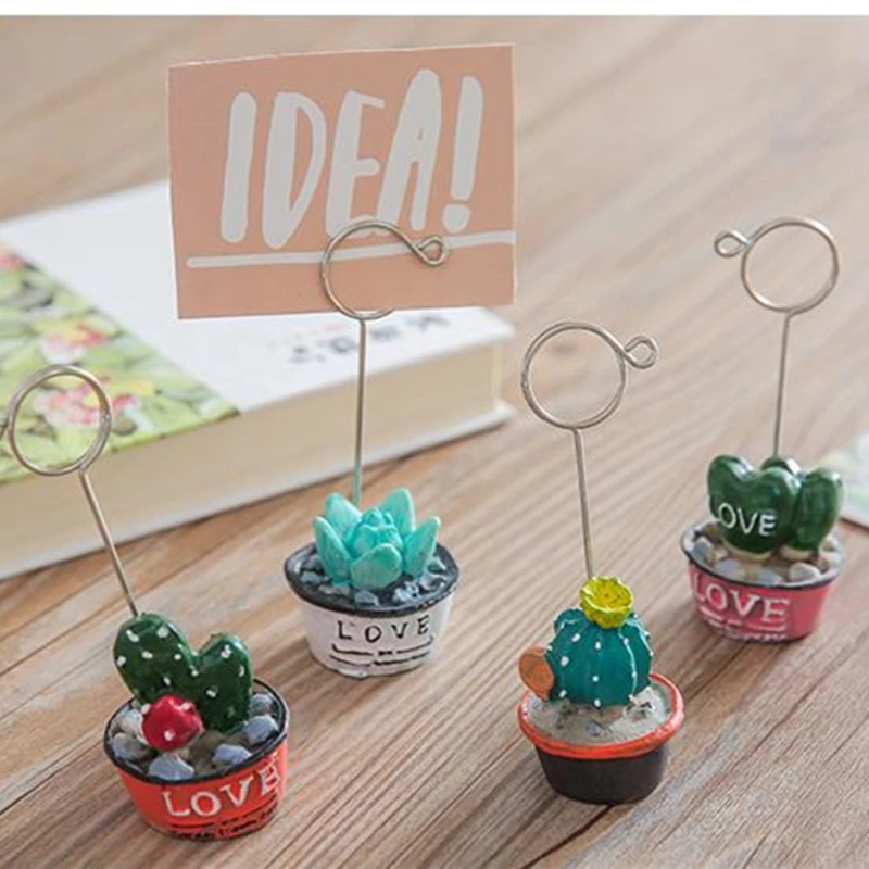 

Coloffice 1pcLovely Small Potted Variety Cactus Sewing Machine Modeling Decorative Message Folder Desktop Card Holder Photo Clip