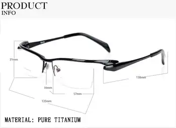 Fashion Pure Titanium Eyeglasses Frames Men Optical Half Rim Eyewear Prescription Top Quality Reading Computer Goggles Unique