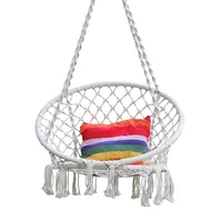 Cotton Rope Hammock Chair Swing For Kids Hand Knitting Macrame Swing Set Children Indoor Outdoor Chair Rocking Baby Sleep Bed 1