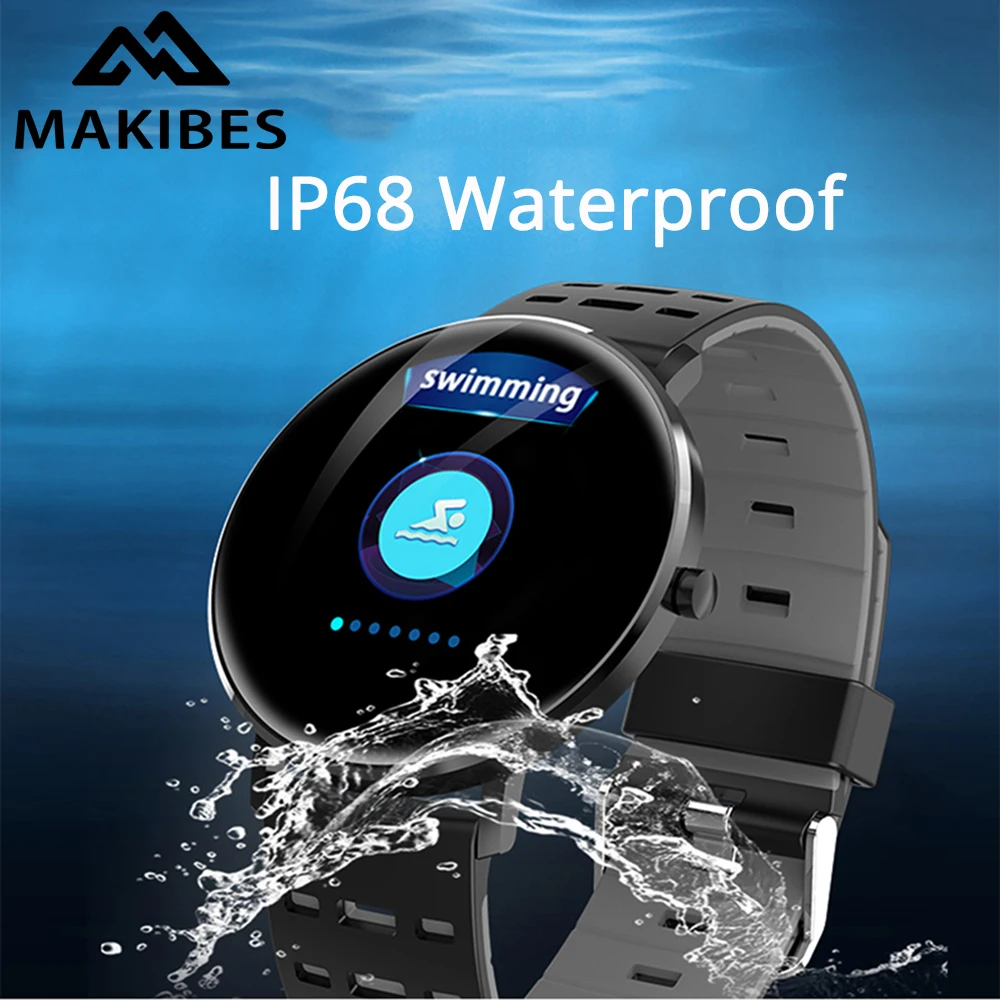 

Makibes L6 Smart Watch DIY Watch Screen Call/Message Reminder IP68 Waterproof 1.22" Touch Screen Sleep Monitor Sports Watch Men