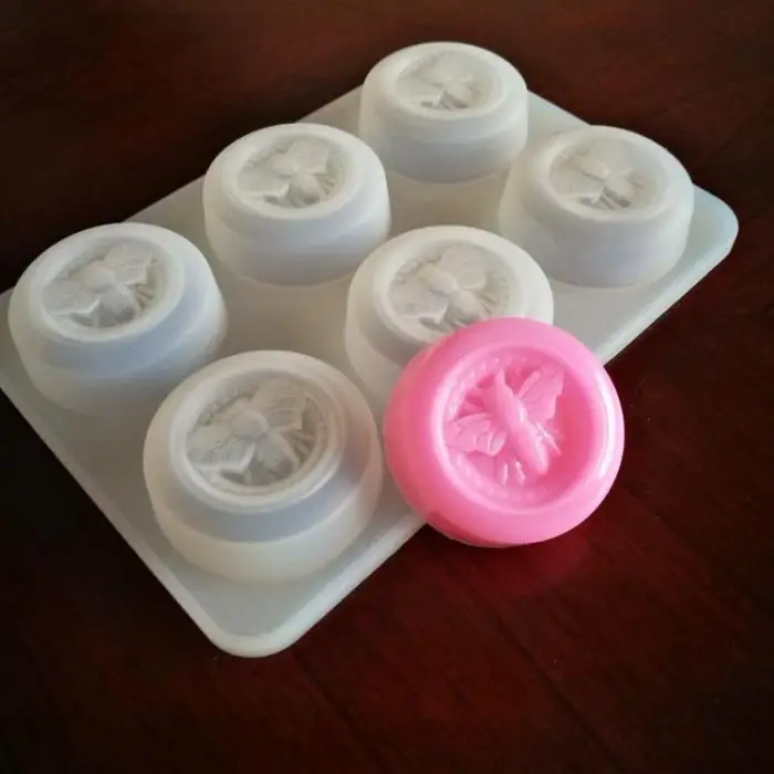 HOT 6 Cavity Bee Honey Shape Silicone Soap Mold Handmade Craft Art DIY Soap Molds TI99