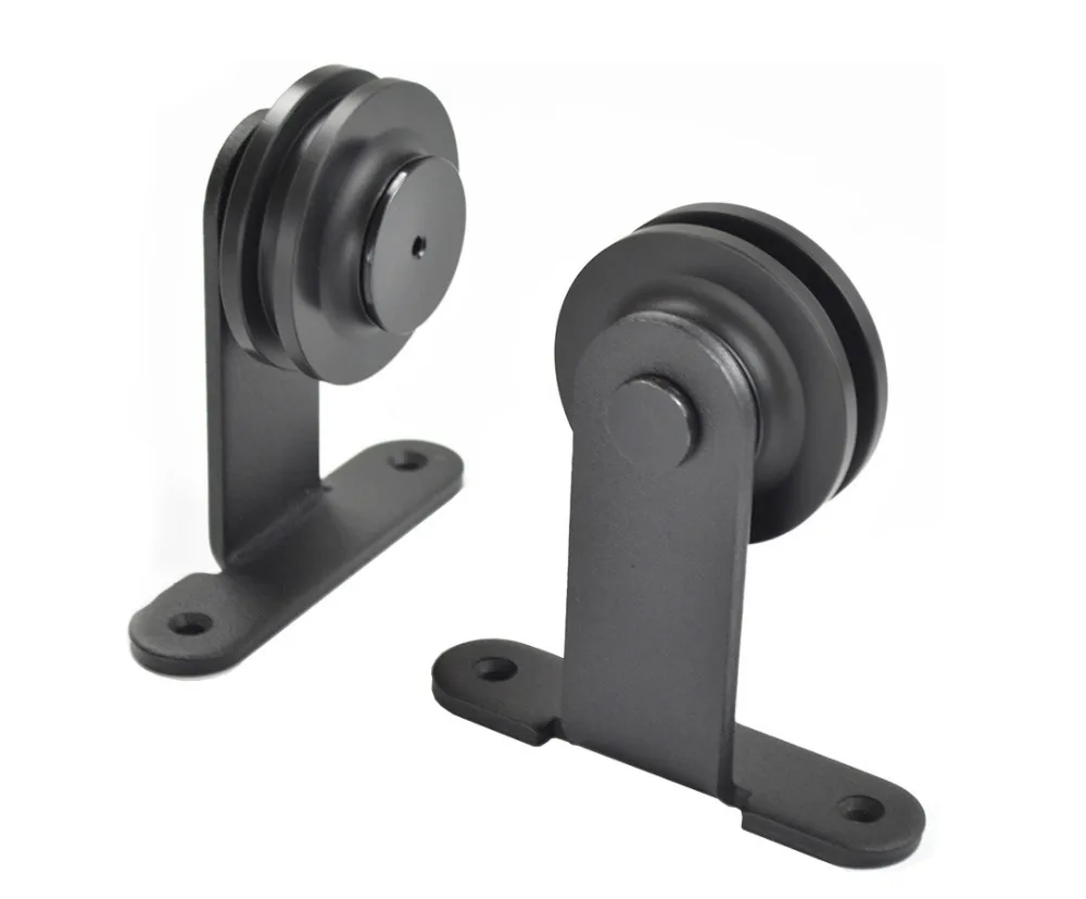 US $110 0 |DIYHD 6FT/6 6FT/8FT Top Mount Bypass Double Sliding Barn Wood Door Track Hardware Kit For Low Ceiling -in Doors from Home Improvement on