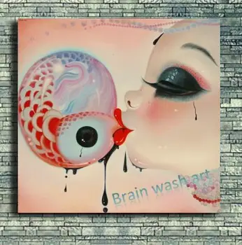 

FREE SHIPPING MODERN ART FAMOSUS ARTIST YANG NAN PAINTING PRITY GIRLOIL PAINTING ON CANVAS(no Frame) N-010