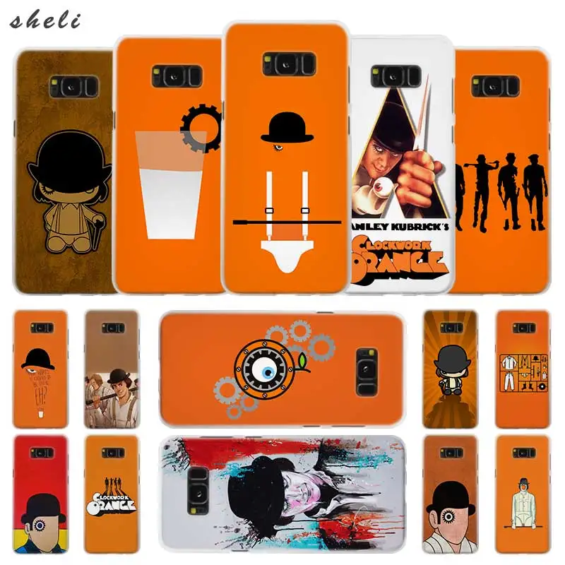 

SHELI A Clockwork Orange Transparent Patterned hard Case Cover for Samsung Galaxy S4 S5 S6 S7 S8 S9 Plus Edge Mini s10 lite