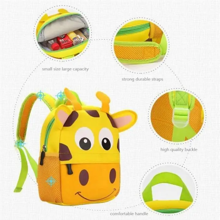 Милые Для детей мультфильм животных Дизайн мини-рюкзак Водонепроницаемый Прочный детский сад школьная сумка рюкзак для детей Mochila
