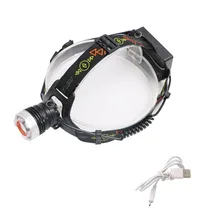 Зум usb зарядка налобный фонарь светодиодная Налобная лампа Водонепроницаемая 1* XML-L2+ 1* COB 4 режима светодиодный головной фонарь+ USB кабель для охоты рыбалки