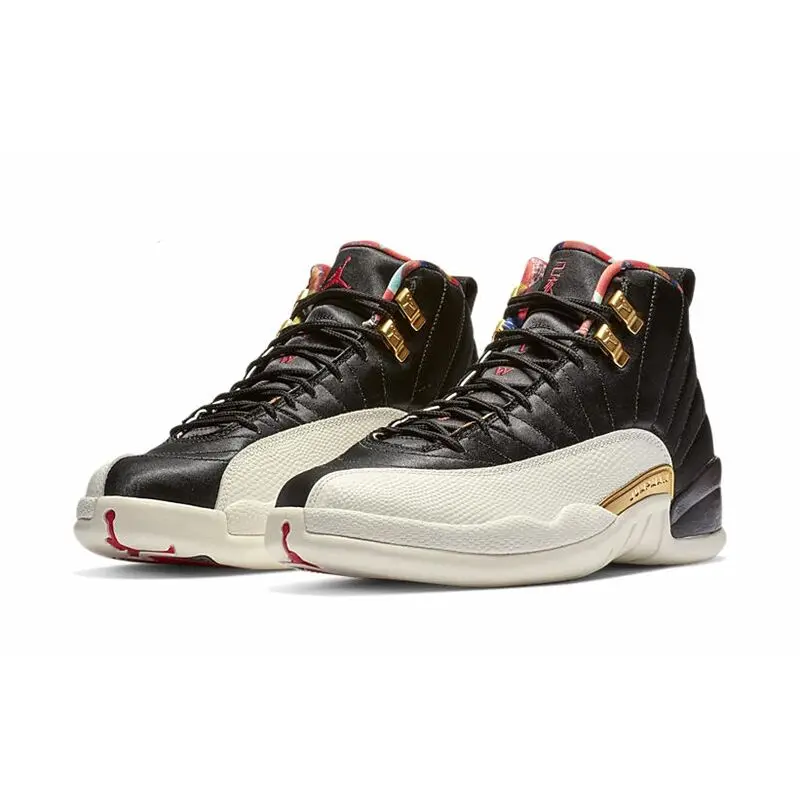 2019 Jordan 12 XII баскетбольные кроссовки CNY мужские черные Золотые спортивные Новое