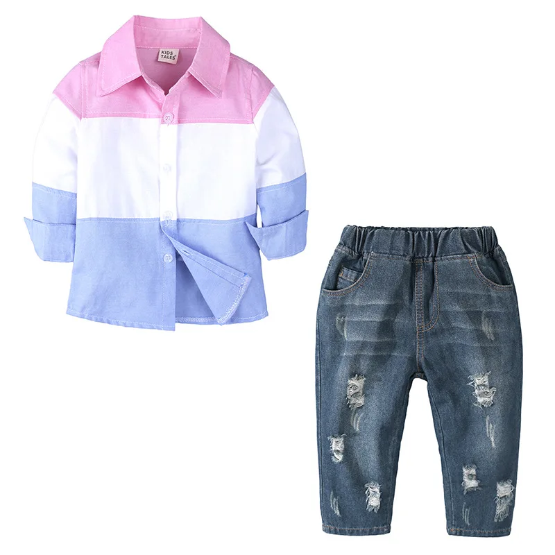 

Boys Clothes Autumn Children Clothing Sets Costumes For Kids Clothes Set Toddler Shirt+Jeans Sport Suits Wear 2 3 4 5 6 7 Year