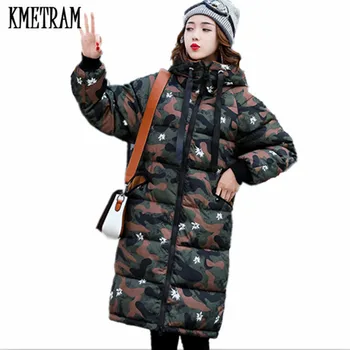 

KMETRAM 2019 Fashion Winter Jacket Women Cotton Padded Jacket Women Thick Female Parka Warm Long Jackets Ladies Overcoat HH316