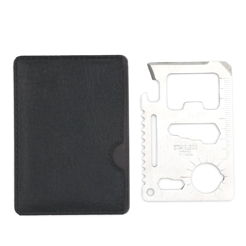 

Multi Tools 11 in 1 Multifunction Outdoor Hunting Survival Camping Pocket Military Credit Card Knife Silver