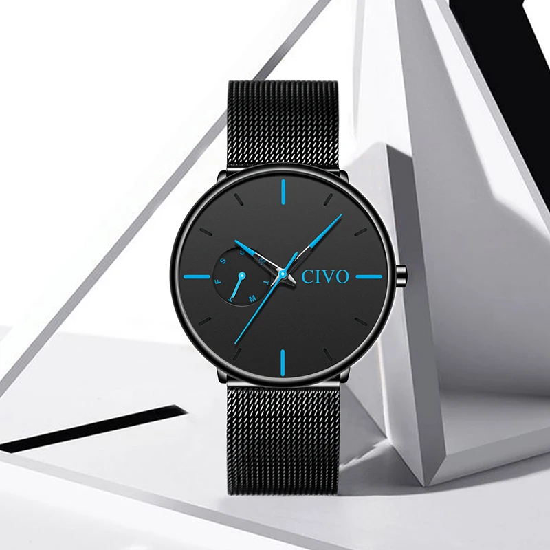 CIVO Fashion Casual Mens Watches Waterproof Analogue Sports Wristwatches Men Quartz Watches For Men Gift Clock Relogio Masculino