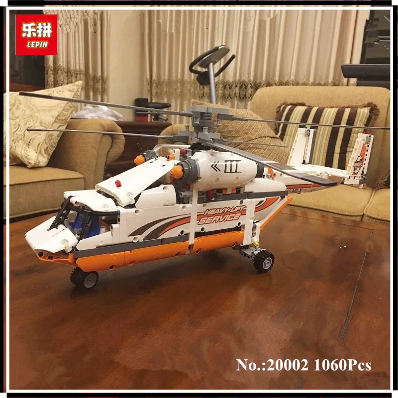 

IN STOCK LEPIN 20002 technic series 1060pcs Double rotor transport helicopter Model Building blocks Bricks Compatible 42052 Toys