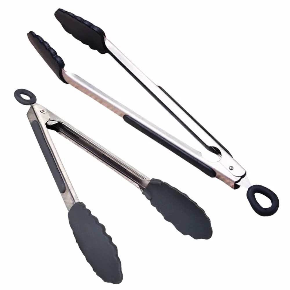 Size S L Stainless Steel and Silicone Tongs Kitchen Tongs Kitchen Tools BBQ Clip font b