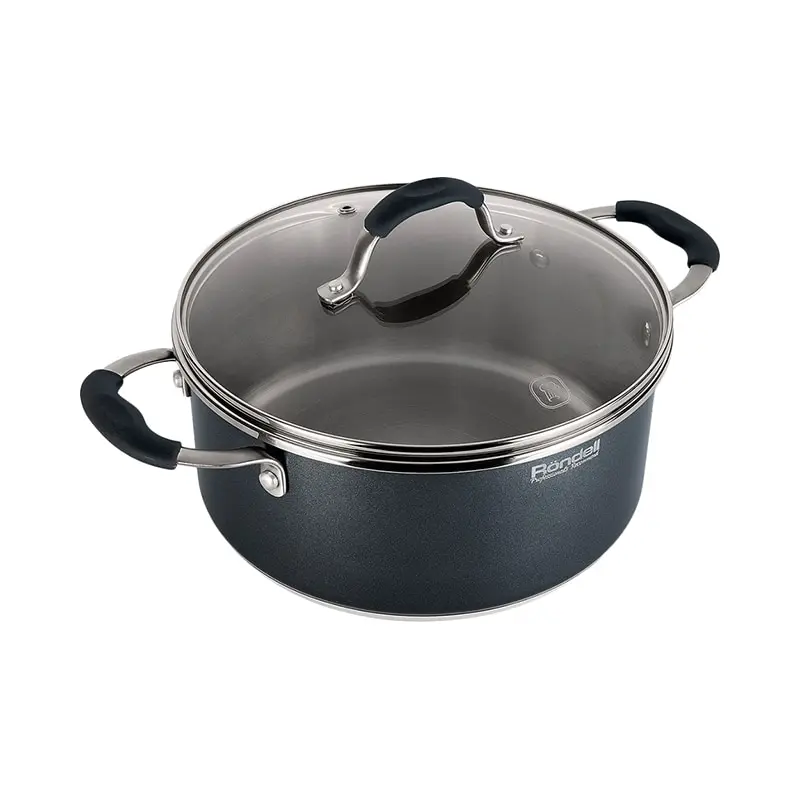 Кастрюля с крышкой Rondell Stern RDS 019 24 см (объём 4 7 л) | для всех типов плит|Кастрюли|