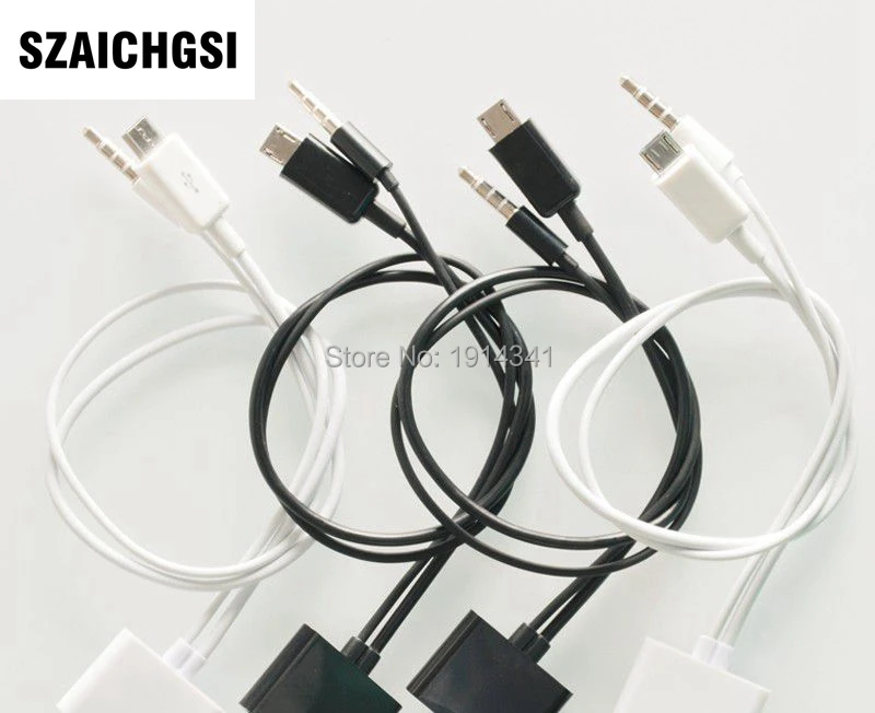 

SZAICHGSI 30 Pin to Micro adapter Cable With Audio For Samsung S6 S7 S4 Charger cable wholesale 200pcs/lot