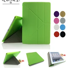 Популярный чехол для iPad 2 iPad 3 iPad 4 с деформацией, складной из искусственной кожи, тонкий магнитный передний умный чехол+ жесткий чехол для планшета