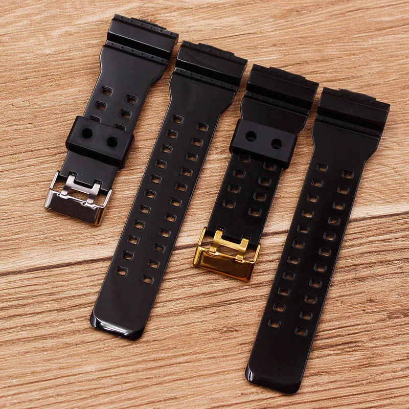 Watch Accessories Applicable for Casio GSHOCK Watch Band GLS GD GA100 GD100 GA120 Gold Buckle Silver Buckle Glossy Resin Strap Watch Accessories Applicable for Casio GSHOCK Watch Band GLS GD GA100 GD100 GA120 Gold Buckle Silver Buckle Glossy Resin Strap