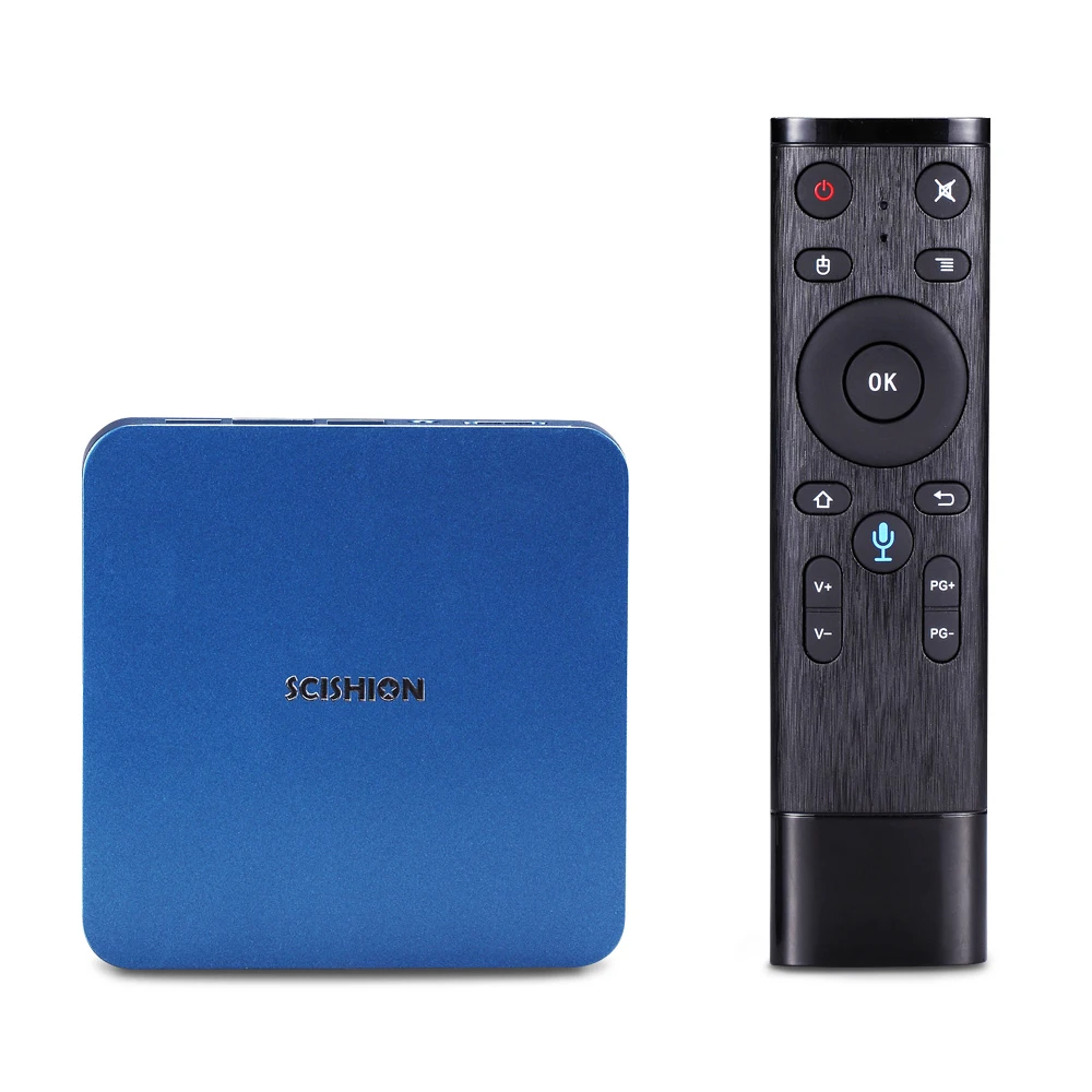 SCISHION AI ONE Android TV Box android 8.1 2GB RAM 16GB ROM WiFi BT4.0 Media Player Display Screen Voice Control H.265 4K tv box SCISHION AI ONE Android TV Box android 8.1 2GB RAM 16GB ROM WiFi BT4.0 Media Player Display Screen Voice Control H.265 4K tv box