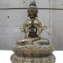 Bi0011798 1" Тибет Буддизм Храм Церкви Старый Бронзовый Кван-инь Бодхисаттва Статуя будды