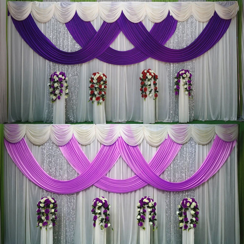 3 6m 10 20ft Colorful Backdrop Church Stage Curtain With Sequins Backdrops With Swags Ice Silk Wedding Party Stage Decoration Curtains Withe Curtains Curtaincurtains Color Aliexpress