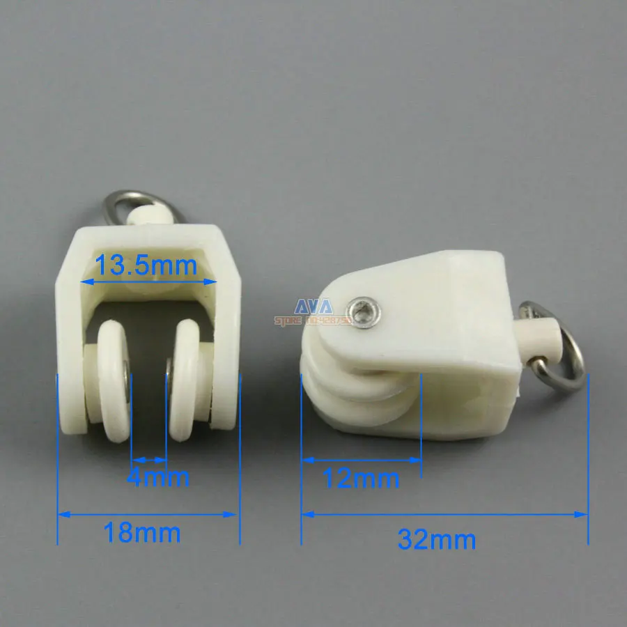 60 Pieces Curtain Track Roller Curtain Track Slide Gliders 18x32mm