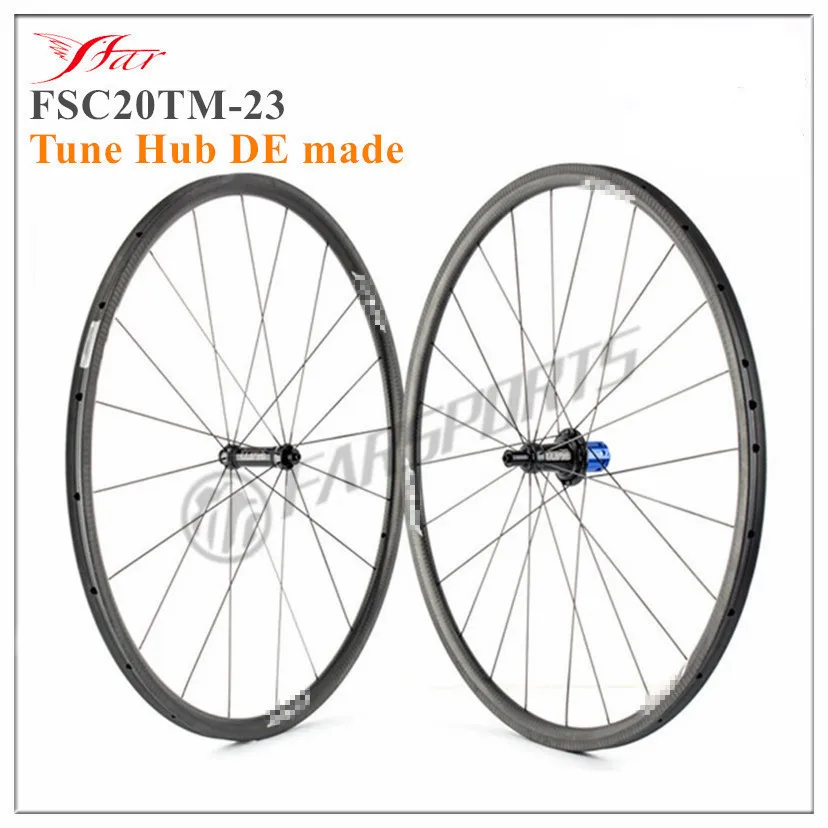 

25mm tubular road wheels with Newest Top end Tune Germany hub, Farsports carbon wheels 20/24H rims with Sapim cx ray spoke