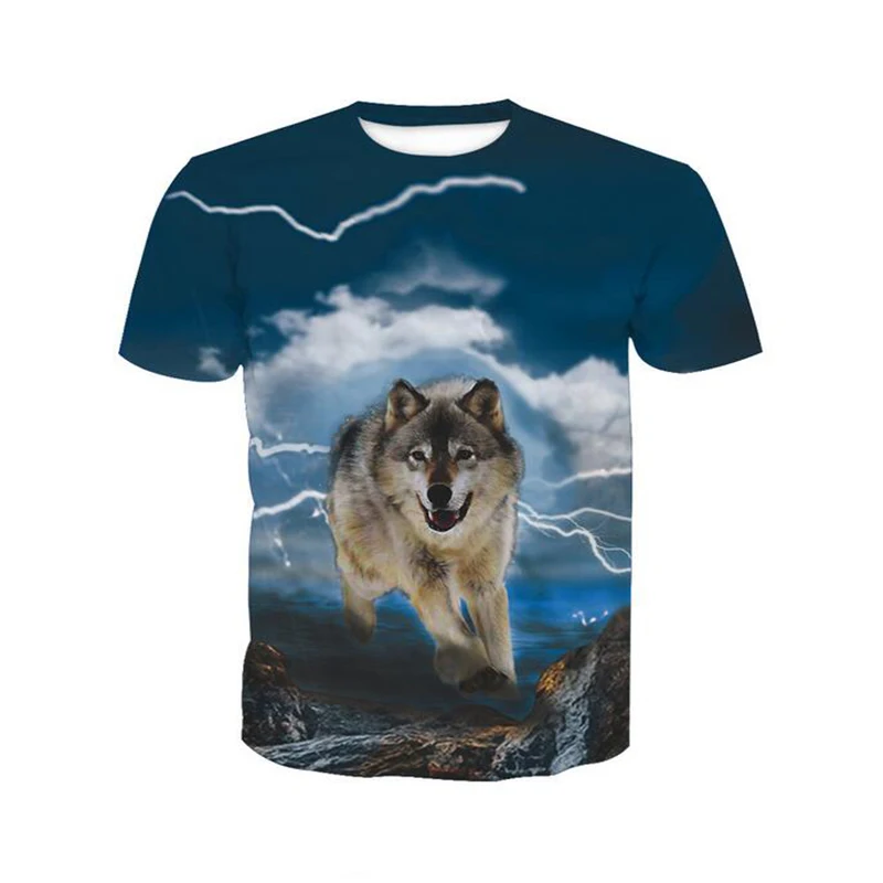 Cloudstyle 2018 Summer Wolf Tshirts Funny t shirt New Design Men Top ...