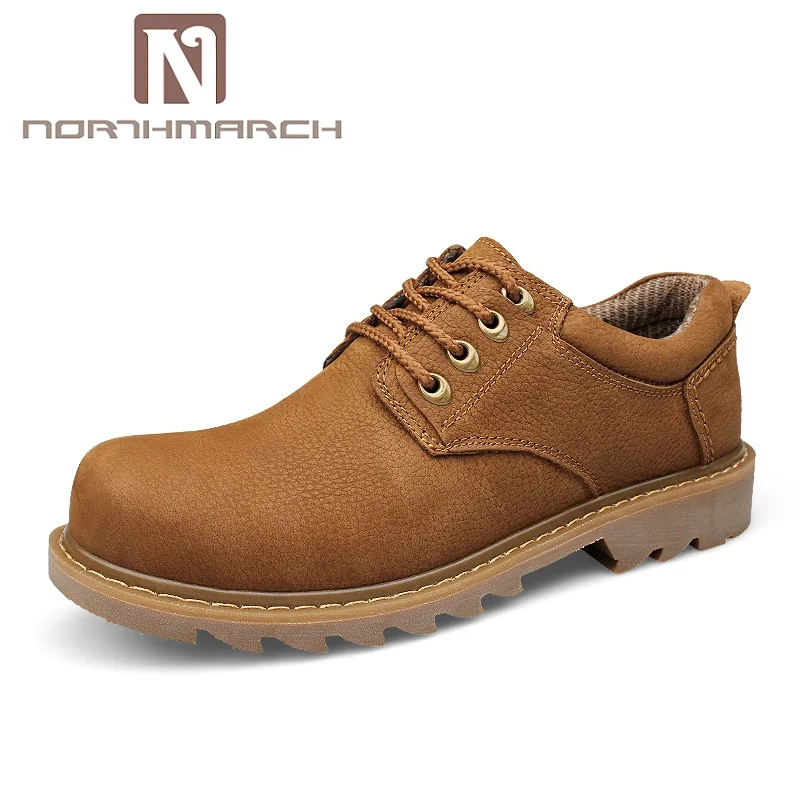 NORTHMARCH Fashion Men Shoes Genuine Leather Comfortable Waterproof Casual Lace-Up Breathable Work Footwear | Обувь