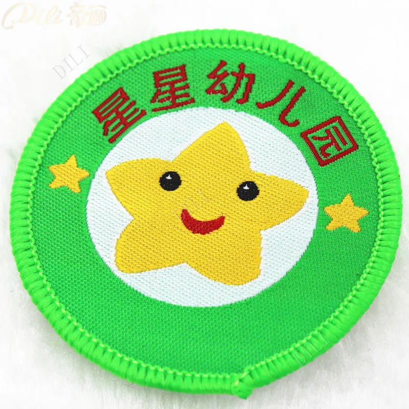 

100 Pieces Customized Embroidery Badge Garment Badge Iron On Backing Label Garment Fabric Embroidered Brand Label