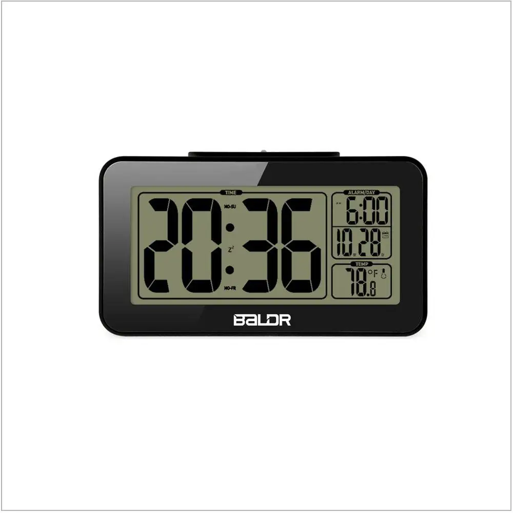 

Baldr Digital Alarm Clock Snooze Electronic Student Clock Large LCD Display Kids Light Sensor Nightlight Office Table Clock